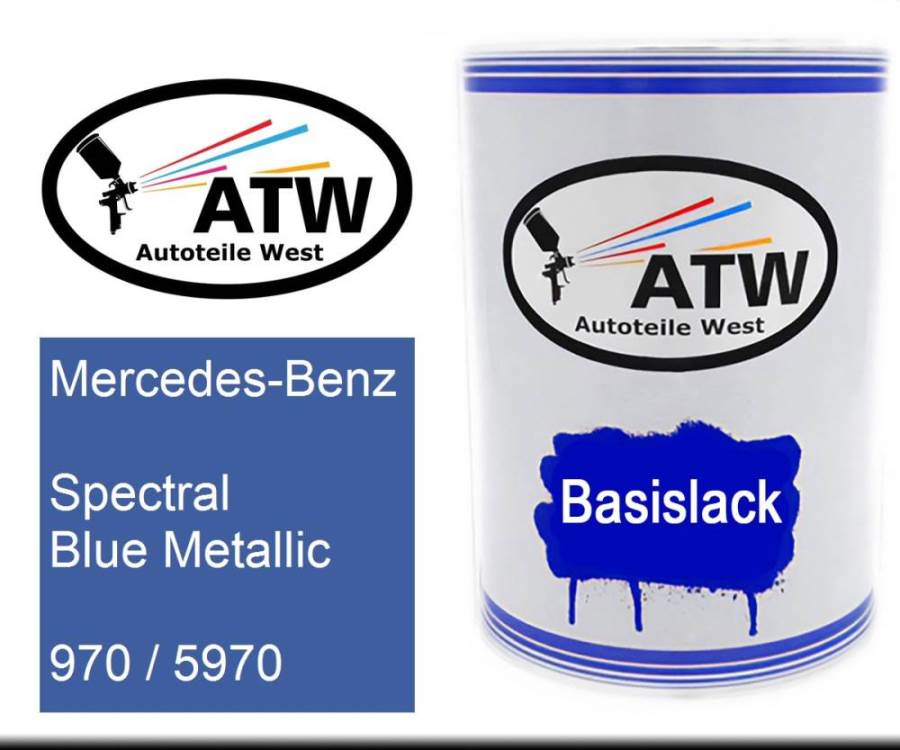 Mercedes-Benz, Spectral Blue Metallic, 970 / 5970: 500ml Lackdose, von ATW Autoteile West.